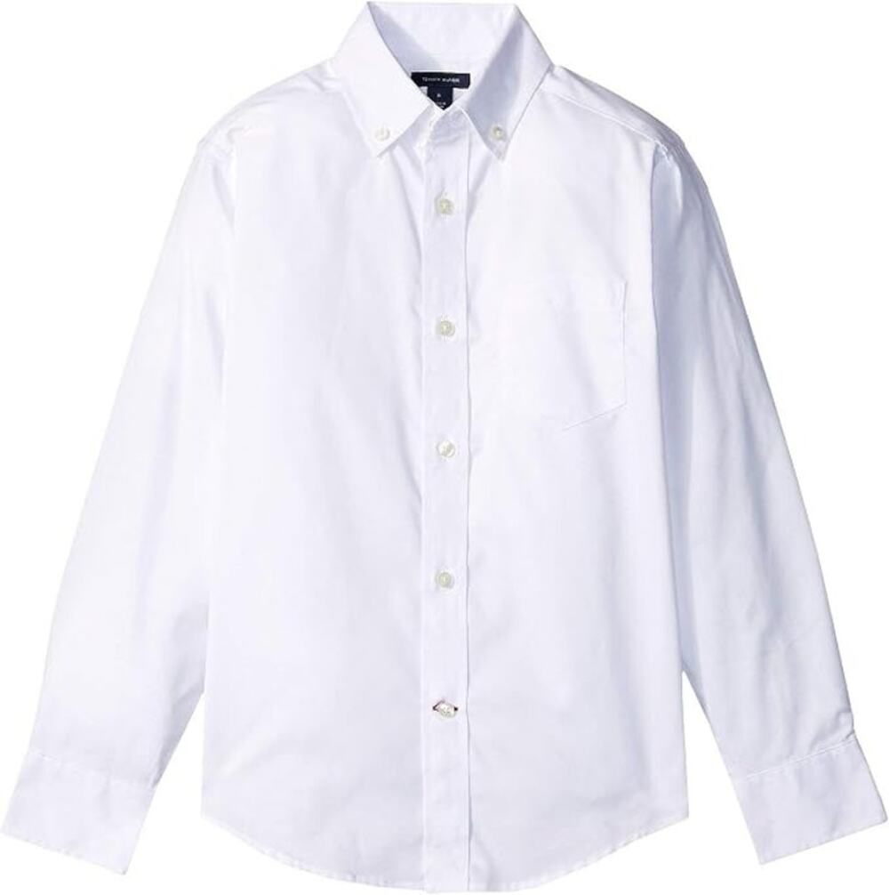 Tommy Hilfiger Boys Long Sleeve Oxford Button-Down Dress Shirt White Size 14 NWT